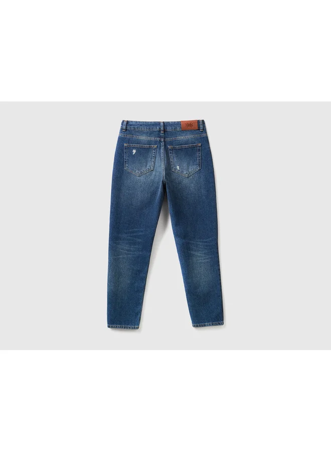 يونايتد كولورز أوف بينتيون جينز قصير بخصر مرتفع