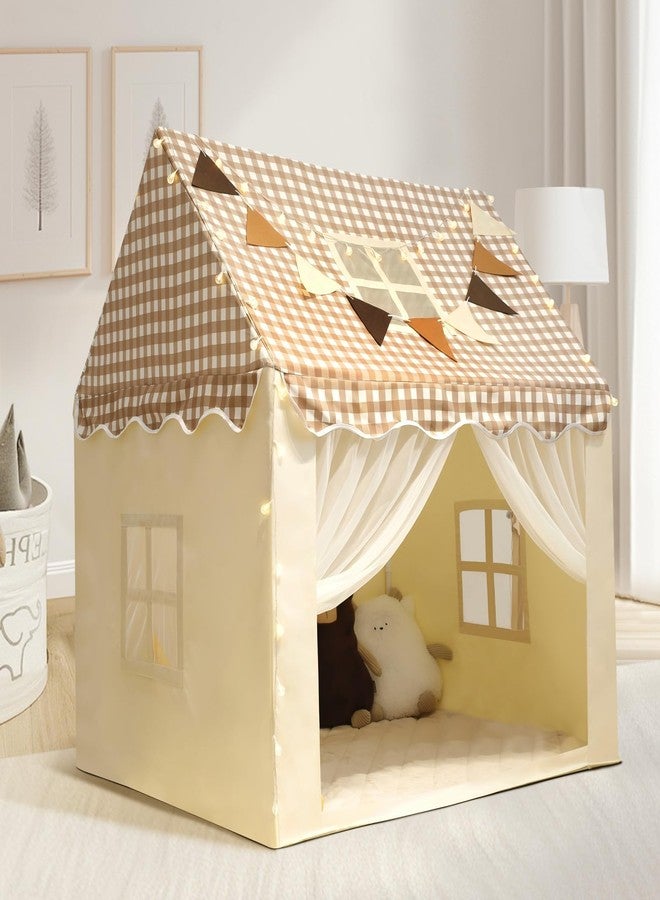 RONGFA Playhouse for Indoor & Outdoor, with Star Light, Flags and Carry Bag, Washable Kids Tent for Girls & Boys (Lattice Top) - Image 1