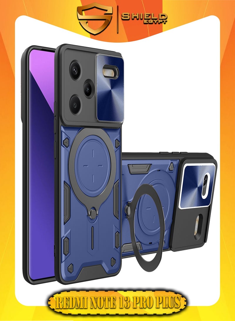 SHIELD EGYPT For Xiaomi Redmi Note 13 Pro Plus Armored Camera Shield Cover Camera Lend Protection, Built-in 360° (Blue)
