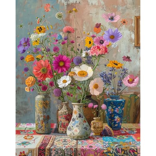 PRASIO Paint by Numbers Kit for Adults Beginner Flowers Adult Paint by Number Kits on Canvas DIY Acrylic Watercolor Oil Paint by Number for Adults for Home Decor Gift 16x20 Inch