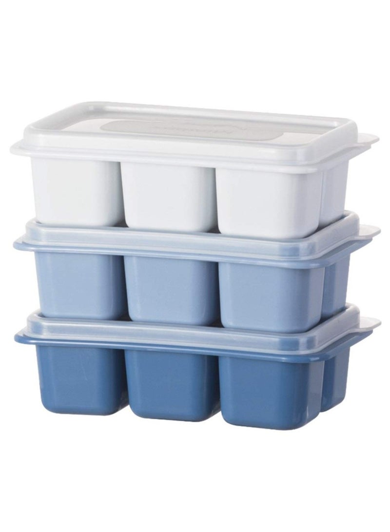 بلومنغ تايم 3 عبوات مع غطاء قابل للإزالة، قالب مكعبات ثلج مرن سهل التحرير متعدد الألوان - Image 2