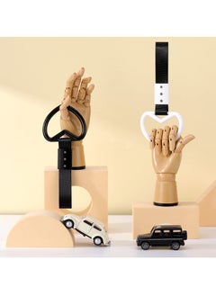 SYOSI 4 Pieces Heart-shaped Rings Car Handle Straps, Car Decor Car Handle Straps Rear Bumper Warning Ring Car Interior (Black, White)  - Image 4