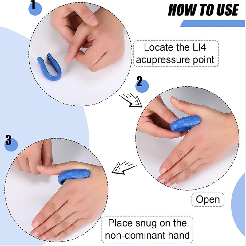 4 Pack Migraine Pressure Point Clips Effective Acupressure Tools for Headache Relief Stress Reduction and Tension Alleviation LI4 Hand Clips in Assorted Colors - Image 4