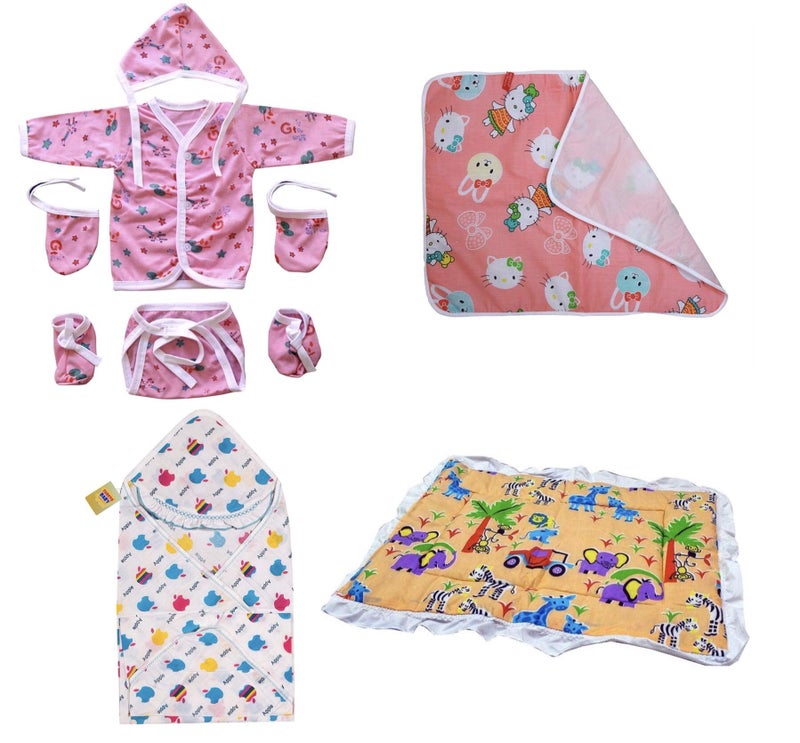 Fareto New Born Baby Gift Pack of Essential Items (0-6 Months) (Pack of 8) - Image 1