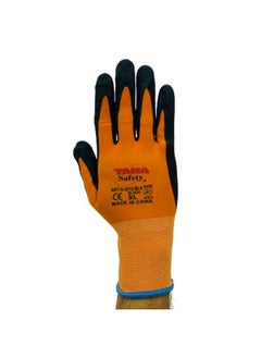 TAHA SAFETY N2512 Orange Dotted Foam Safety Gloves - High Dexerity Durable Grip and Protection | PACK OF 2 Pair - pzsku/ZE537909EE2A1611BFCE2Z/45/_/1733240126/c65e15f8-833f-465c-98cb-ddfdce4ff988