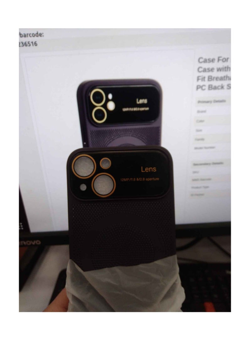 Generic - Case For iPhone 14 /iphone 13 Heat Dissipation Case with Built-in Camera Lens Protector Slim Fit Breathable Cooling Anti-Fingerprint Hard PC Back Shockproof Cover - Image 1
