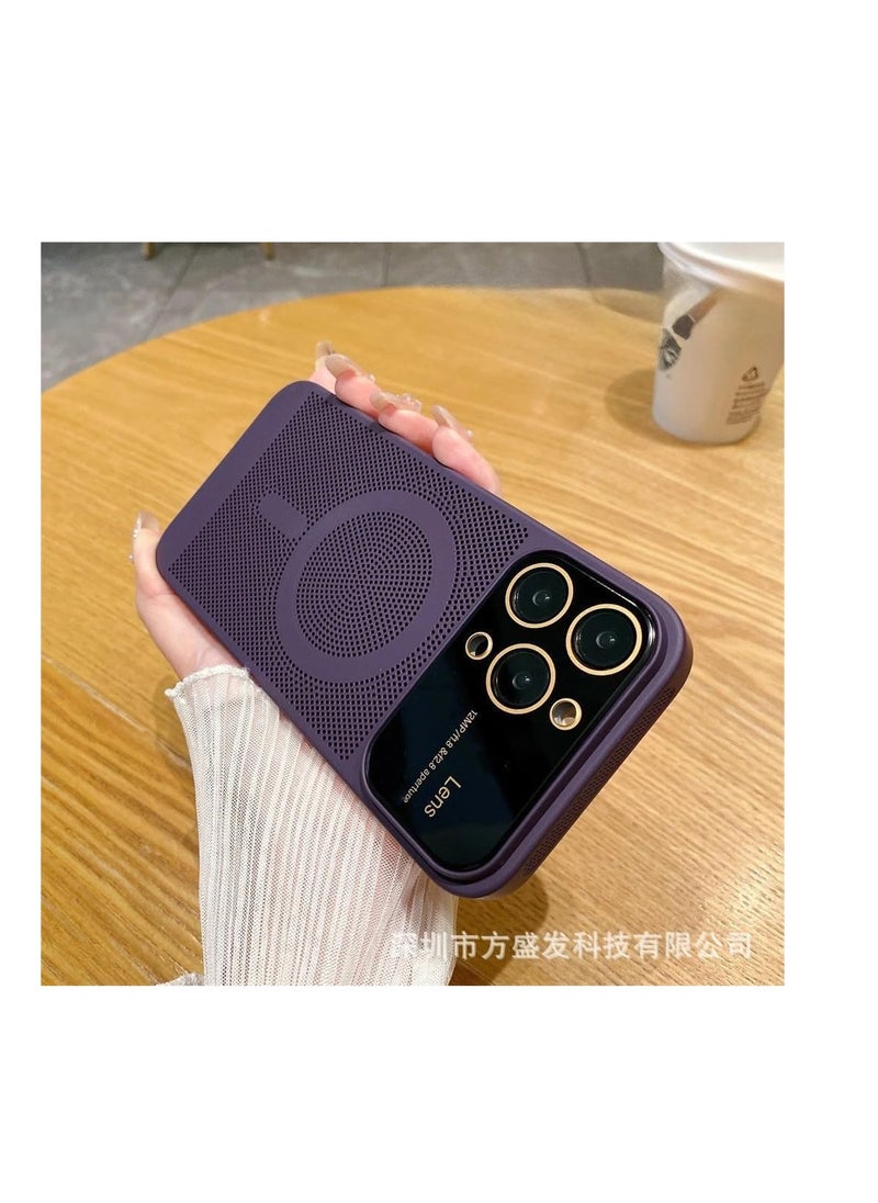 Generic - Case For iPhone 14 /iphone 13 Heat Dissipation Case with Built-in Camera Lens Protector Slim Fit Breathable Cooling Anti-Fingerprint Hard PC Back Shockproof Cover - Image 1