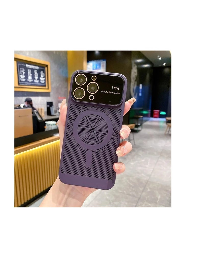 Generic - Case For iPhone 14 /iphone 13 Heat Dissipation Case with Built-in Camera Lens Protector Slim Fit Breathable Cooling Anti-Fingerprint Hard PC Back Shockproof Cover - Image 1