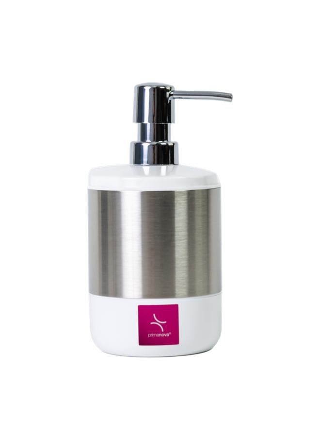 Primanova Lima Xl Stainless Steel And Plastic Liquid Soap Dispenser White And Silver 800Ml - Image 1