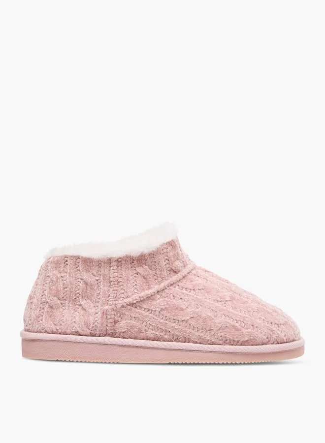 لو كونفورت Textured Slip-On Bedroom Slippers