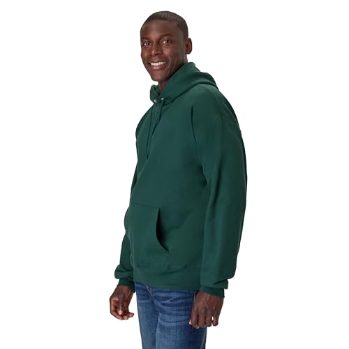 Hanes Men's Ultimate Cotton Heavyweight Pullover Hoodie Sweatshirt, Deep Forest, Medium - Image 4