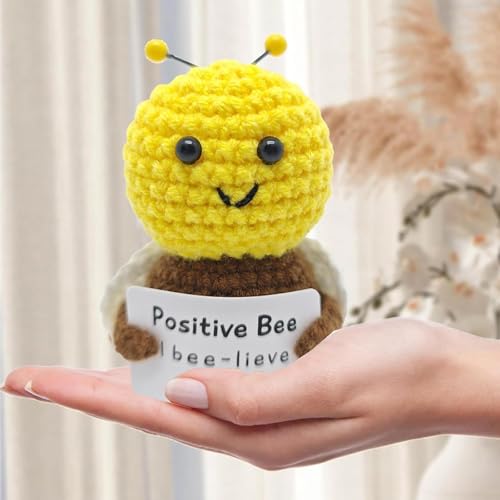 Aeenioy Crochet Toys, Handmade Crochet Bee Plush Decor, for Women Men, Aesthetic Home Decor, Office Desk Decors, Table Decoration Items - Image 5