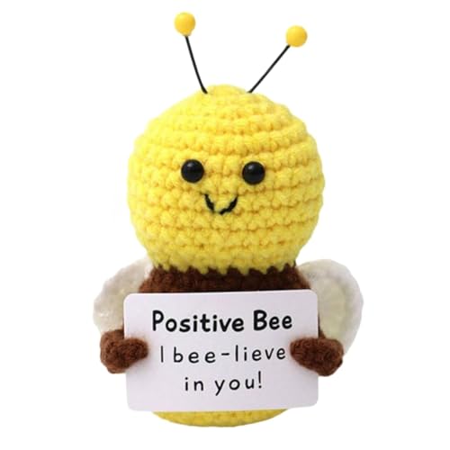 Aeenioy Crochet Toys, Handmade Crochet Bee Plush Decor, for Women Men, Aesthetic Home Decor, Office Desk Decors, Table Decoration Items - Image 1