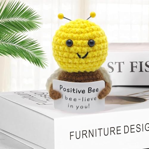 Aeenioy Crochet Toys, Handmade Crochet Bee Plush Decor, for Women Men, Aesthetic Home Decor, Office Desk Decors, Table Decoration Items - Image 4