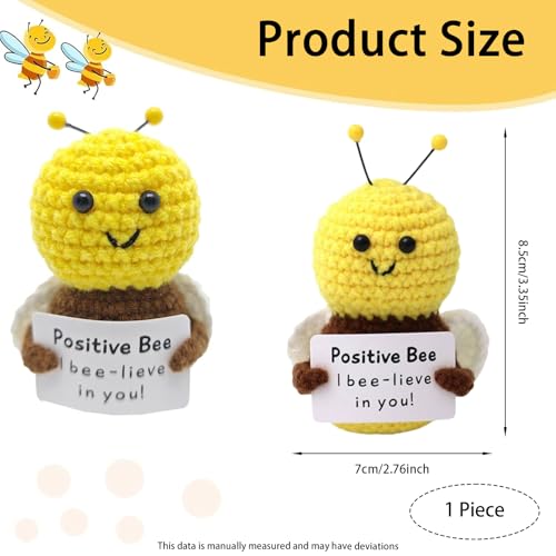Aeenioy Crochet Toys, Handmade Crochet Bee Plush Decor, for Women Men, Aesthetic Home Decor, Office Desk Decors, Table Decoration Items - Image 2