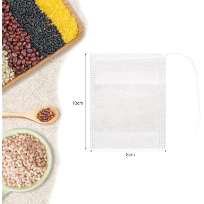 Armastuse 400 Pcs Filter BagsTea Filter BagsDisposable Drawstring Tea Filter BagsEmpty Tea Bags For Loose Tea Dried FlowersSpicesCoffee 8X10 Cm - Image 2