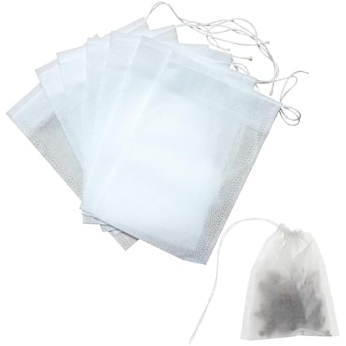 Armastuse 400 Pcs Filter BagsTea Filter BagsDisposable Drawstring Tea Filter BagsEmpty Tea Bags For Loose Tea Dried FlowersSpicesCoffee 8X10 Cm - Image 1