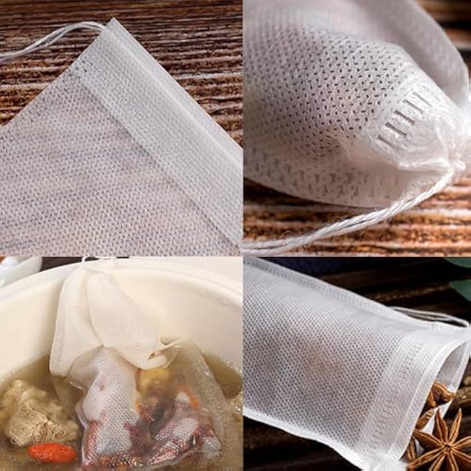 Armastuse 400 Pcs Filter BagsTea Filter BagsDisposable Drawstring Tea Filter BagsEmpty Tea Bags For Loose Tea Dried FlowersSpicesCoffee 8X10 Cm - Image 3