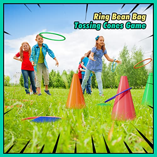 Redllo 53PCS Outdoor Lawn Carnival Games Bean Bags Ring Toss Set Potato Sack Race Bags Egg and Spoon Race Party for Kid Adult Family，Birthday Party Family Reunion Outside Field Day Easter Games - Image 4