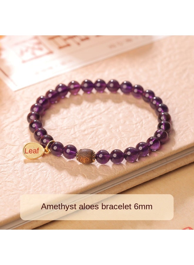 Amethyst Dreamy Purple Charm Auspicious Bracelet For Women, Festival Auspicious Gift, Hetian Jade And Agarwood Bead Bracelet - Image 2
