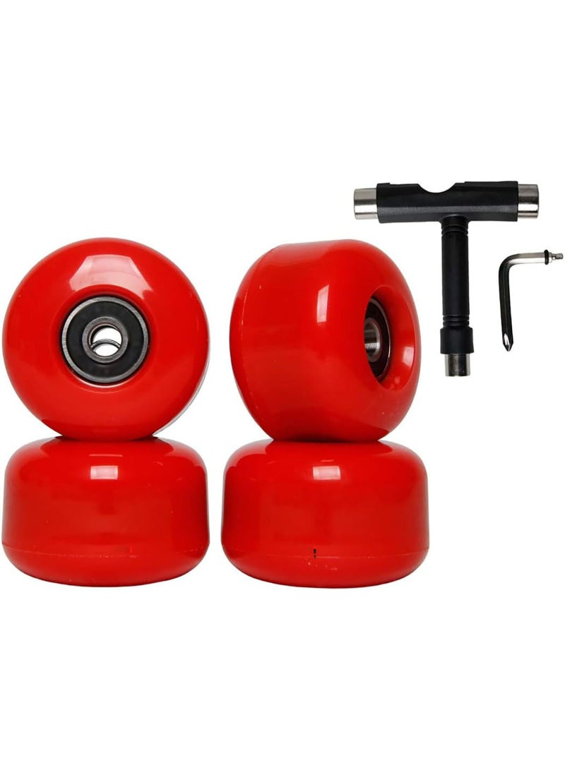 Beauenty Skateboard Wheels and Bearings Set Street Wheels Skateboard Tricks，red - Image 1