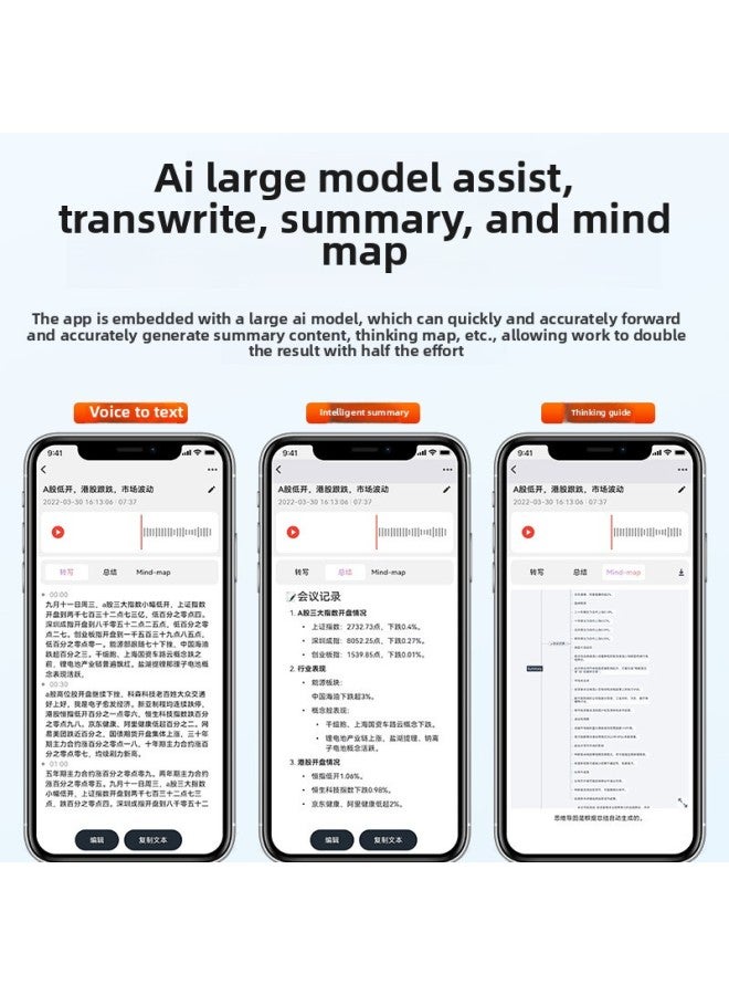 قلم تسجيل AI إلى ملخص ترجمة النص خريطة ذهنية متعددة الوظائف ChatGPT قلم تسجيل وقت الانتظار طويل اللون: أسود - السعة: 32 جيجابايت - Image 5