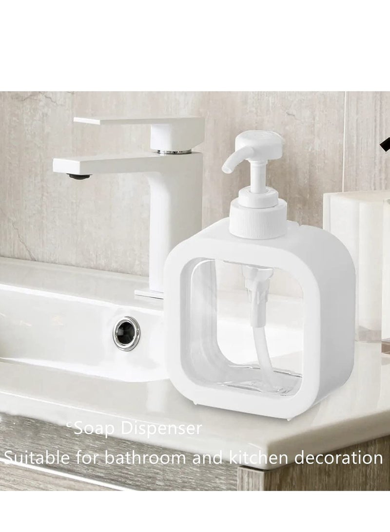 SYOSI 500ML Shampoo Dispenser Bottle 2 Pack, Kitchen Hand and Dish Soap Dispenser Set, Shower Bottles Refillable with Labels, Empty  Dispenser for Shampoo, Conditioner, Body Wash - Image 2