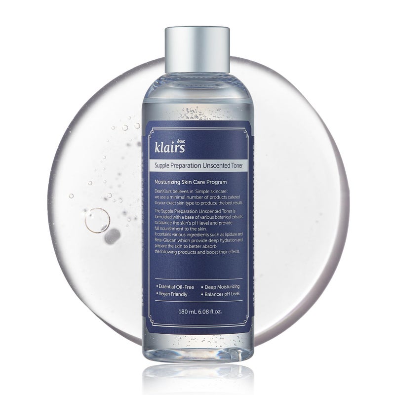 Klairs [KLAIRS] Supple Preparation Unscented Toner 6.08 fl oz, Lightweight, Essential Oil-Free, Alcohol Free, Packaging Changed - Image 1