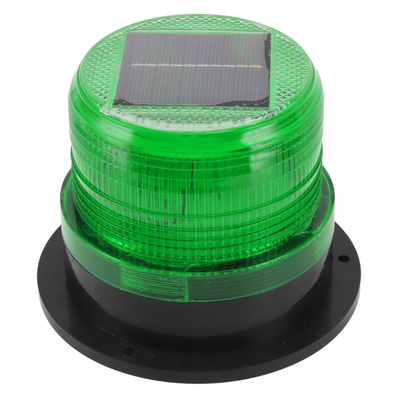 Solar Strobe Warning Safety Flashing Light Waterproof LED Emergency Warning Light with Strong Magnetic Base for Snow Removal Car Forklift Truck Green - Image 1