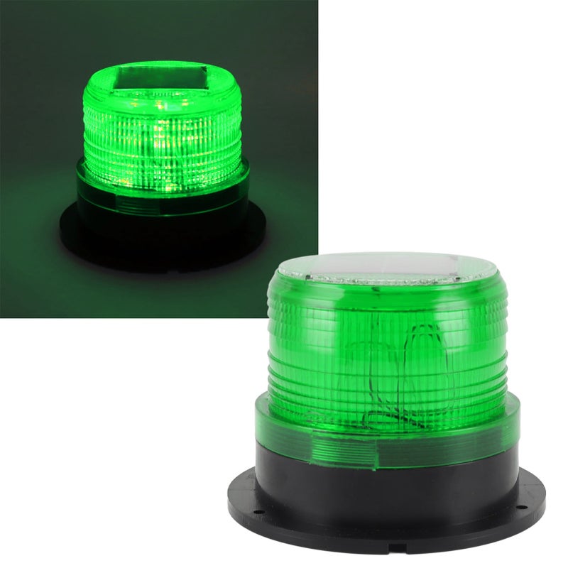 Solar Strobe Warning Safety Flashing Light Waterproof LED Emergency Warning Light with Strong Magnetic Base for Snow Removal Car Forklift Truck Green - Image 5