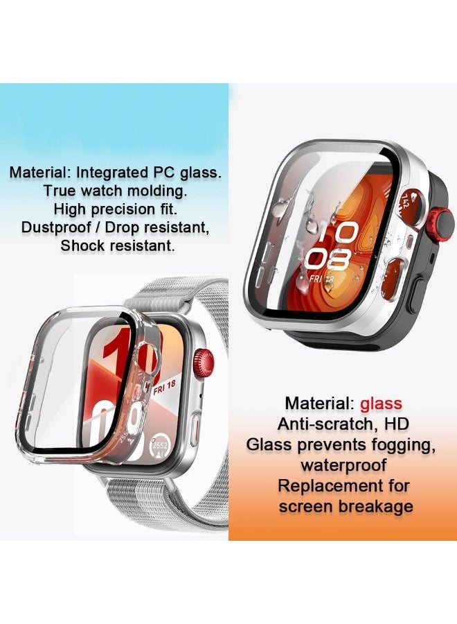Nicor 3 PCS Case for HUAWEI Watch Fit 4 Soft TPU Screen Protector Cover TPU(silver+Black+Transparent) - Image 2
