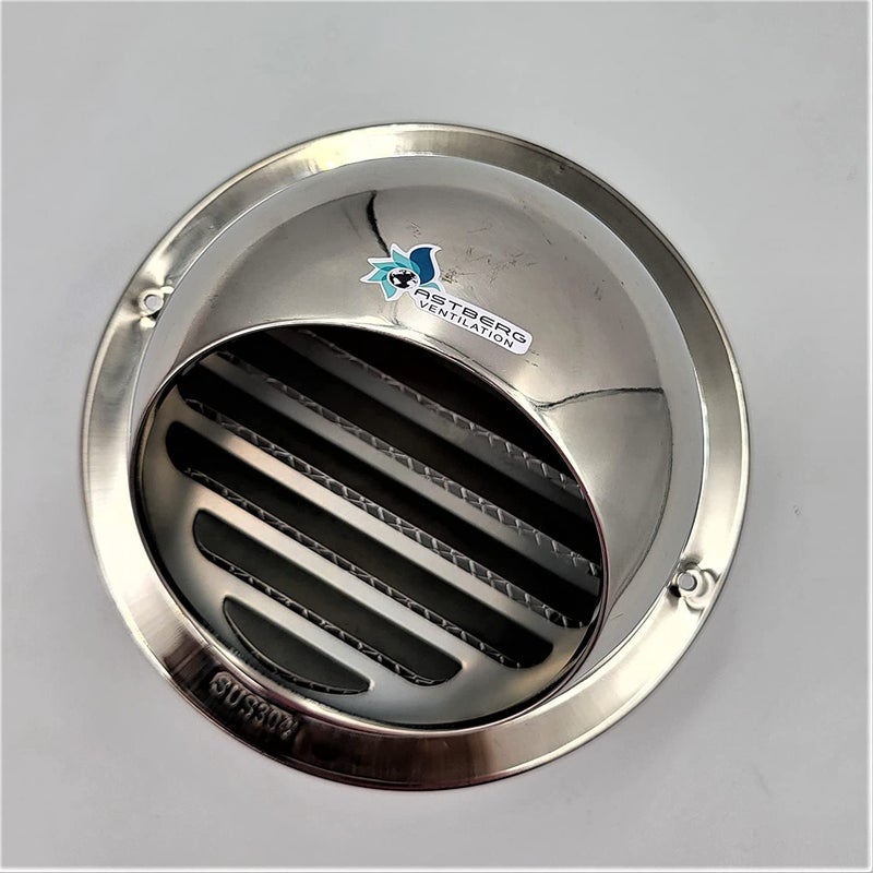 Astberg Astberg OUTER COWL STEEL CHROME SS304 150mm6 Chimney Outer CowlOuter Cowl with MeshDuct Pipe CoverWall Vent CoverVent Cap  - Image 5