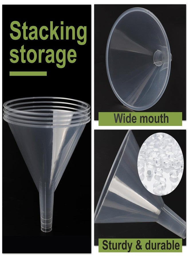 SBYURE 6 Pack Plastic Funnels, 4.6 Inch Multi-Purpose Clear Plastic Funnels with Long Reaching Spout for Science Lab Bottle Filling Liquid,Water Bottle,Easy and Smooth Transfer - Image 3