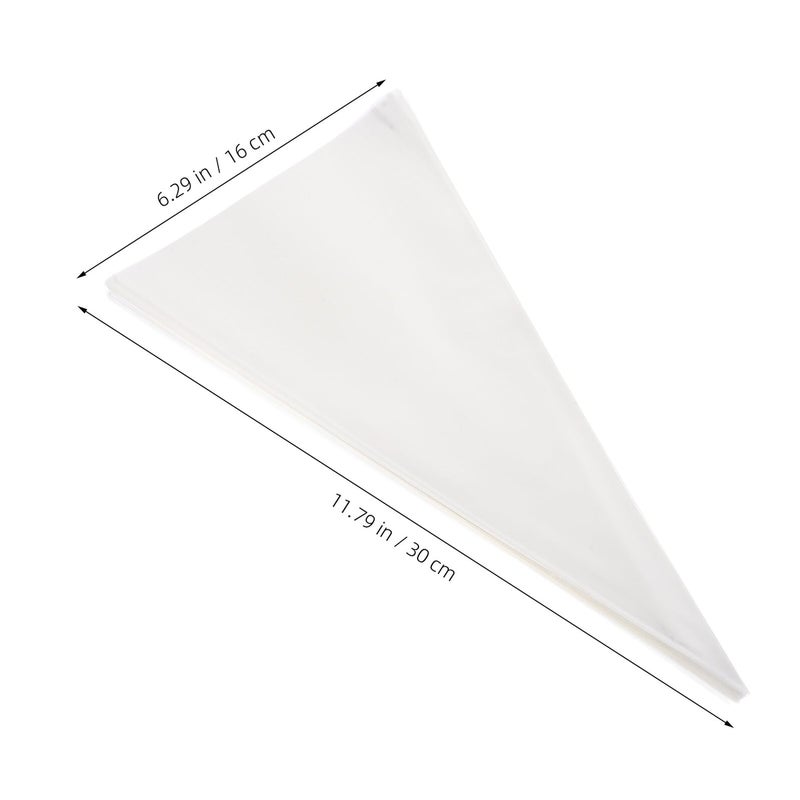 100pcs 16x30cm Cone Treat Bags with Twist Ties for Cookies Candy Popcorn Party Favor - Image 3