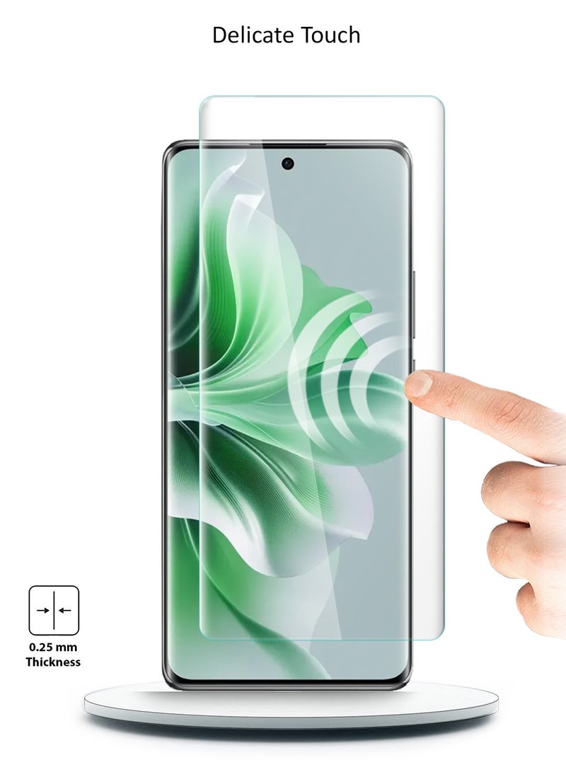 Wtech Premium Curved Edges UV Full Glue Full Cover Tempered Glass Screen Protector For Oppo Reno11 5G 2024 Clear - Image 5