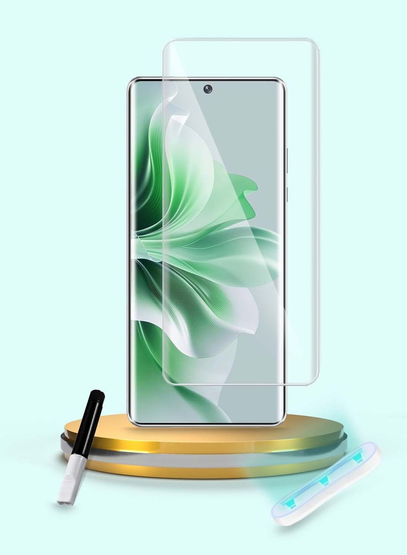 Wtech Premium Curved Edges UV Full Glue Full Cover Tempered Glass Screen Protector For Oppo Reno11 5G 2024 Clear - Image 1