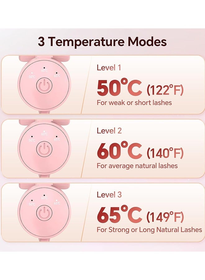 general Heated Eyelash Curler with 3 Heating Modes Anti-Burn C Curl Lash Curler Fast Heat Up Within 10s Rechargeable Electric Eyelash Curler with Type-C 24 Hours Long Lasting Classical Design (Pink) - Image 3