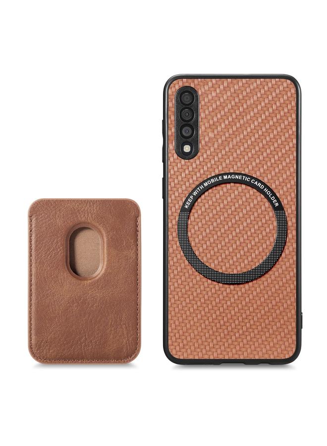 S-TOP Case For Samsung Galaxy A50 Carbon Fiber Leather Card Magsafe Magnetic Phone Case - Image 3