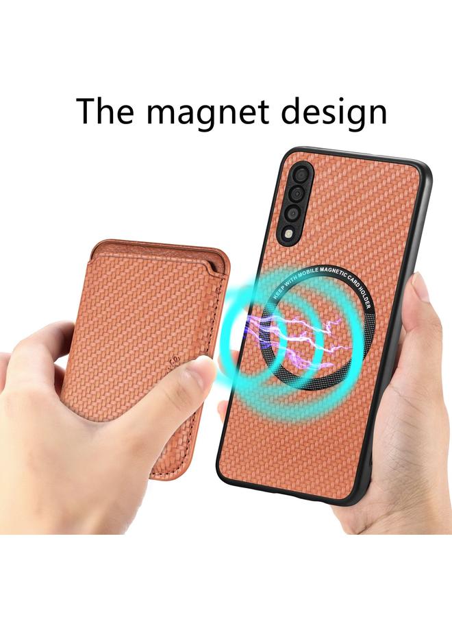 S-TOP Case For Samsung Galaxy A50 Carbon Fiber Leather Card Magsafe Magnetic Phone Case - Image 5