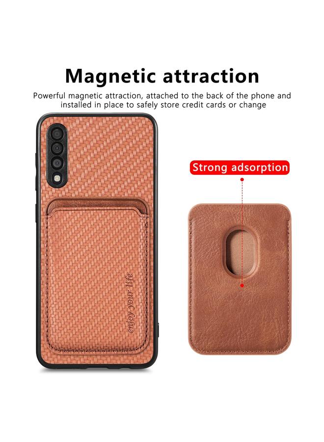 S-TOP Case For Samsung Galaxy A50 Carbon Fiber Leather Card Magsafe Magnetic Phone Case - Image 4