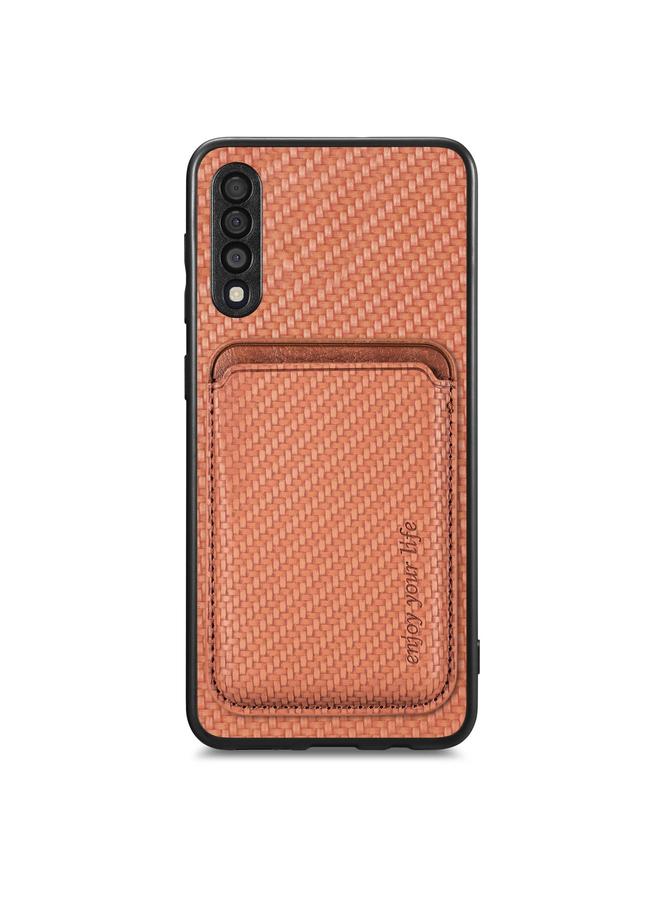 S-TOP Case For Samsung Galaxy A50 Carbon Fiber Leather Card Magsafe Magnetic Phone Case - Image 1