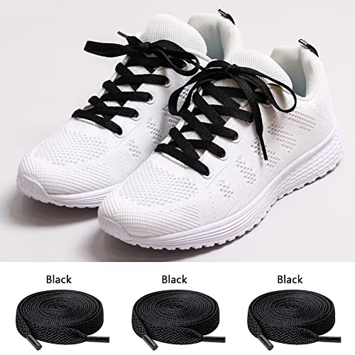 UpUGo 3 Pair Flat Shoe laces, 5/16" Wide Shoelaces for Athletic Running Sneakers Shoes Boot Strings - Image 3