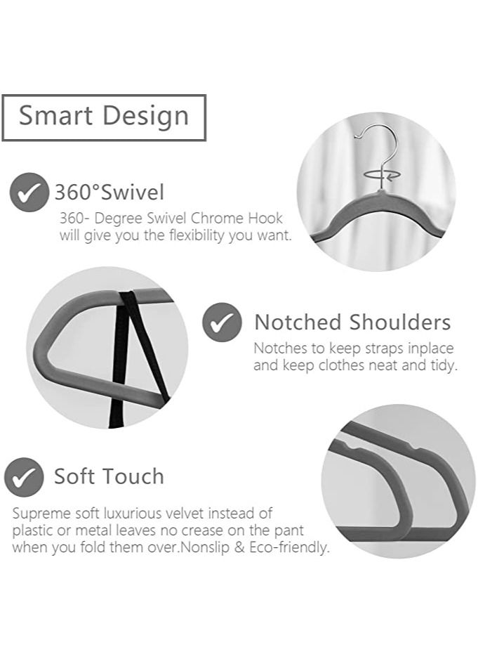 أكسنتشر 100 قطعة شماعات مخملية مانعة للانزلاق - شماعات بدلة باللون الرمادي - Image 2