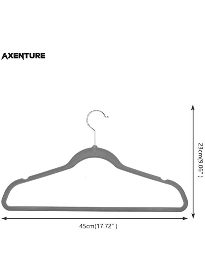 أكسنتشر 100 قطعة شماعات مخملية مانعة للانزلاق - شماعات بدلة باللون الرمادي - Image 3