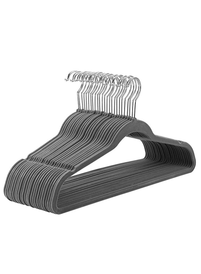 أكسنتشر 100 قطعة شماعات مخملية مانعة للانزلاق - شماعات بدلة باللون الرمادي - Image 1