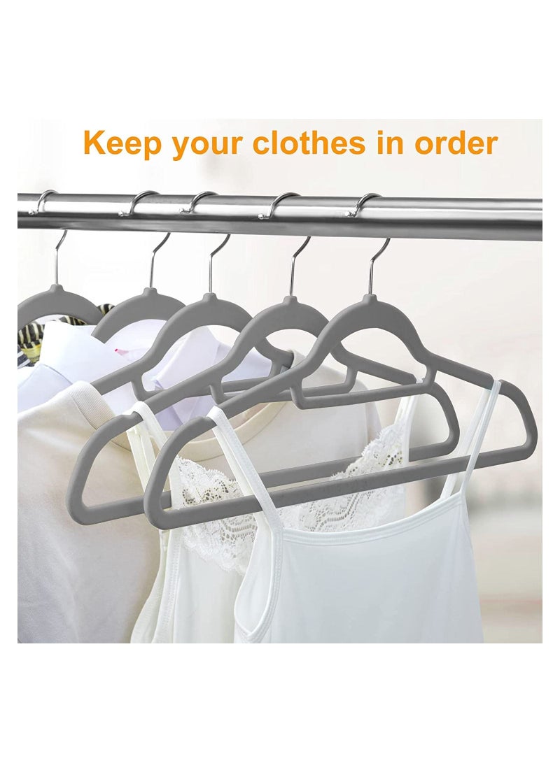 أكسنتشر 100 قطعة شماعات مخملية مانعة للانزلاق - شماعات بدلة باللون الرمادي - Image 4