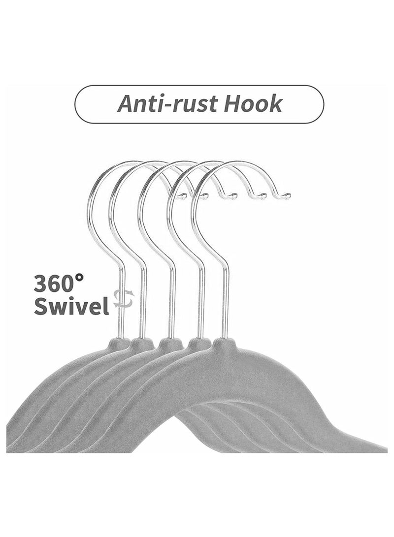 أكسنتشر 100 قطعة شماعات مخملية مانعة للانزلاق - شماعات بدلة باللون الرمادي - Image 5