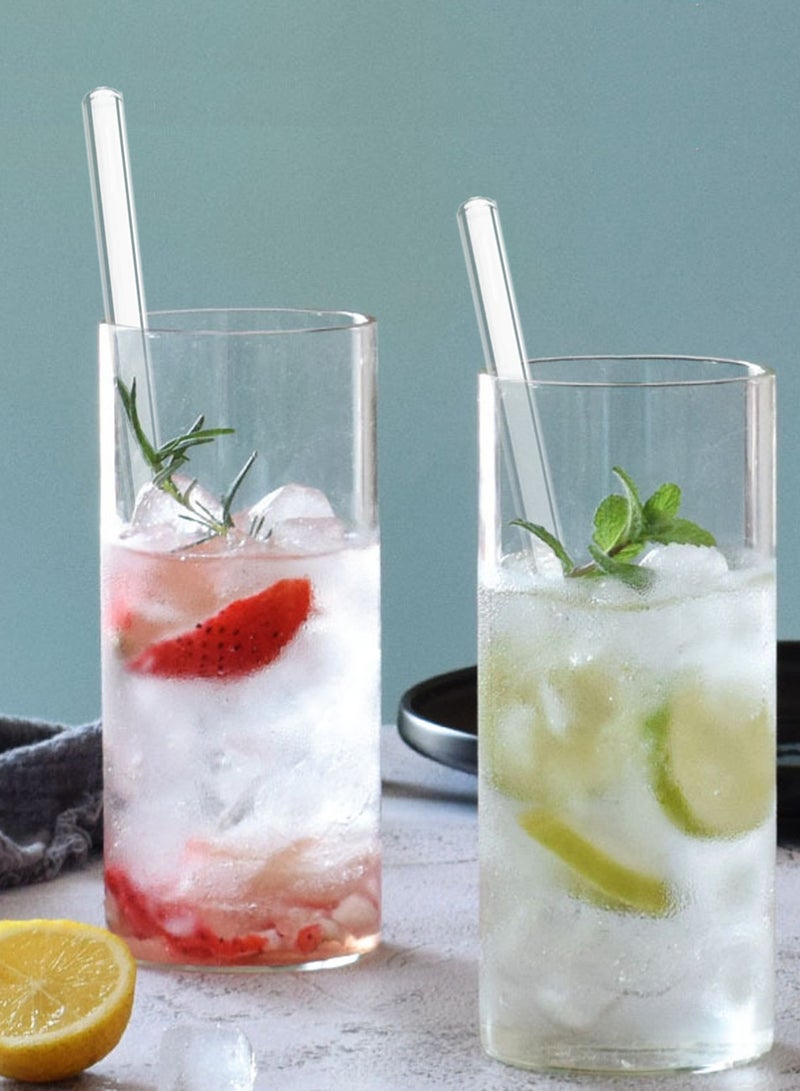 10Pcs Reusable Transparent Glass Drinking Straws, Heat-resistant Glass Straw with 4Pcs Straw Brush, 20cm - Image 4