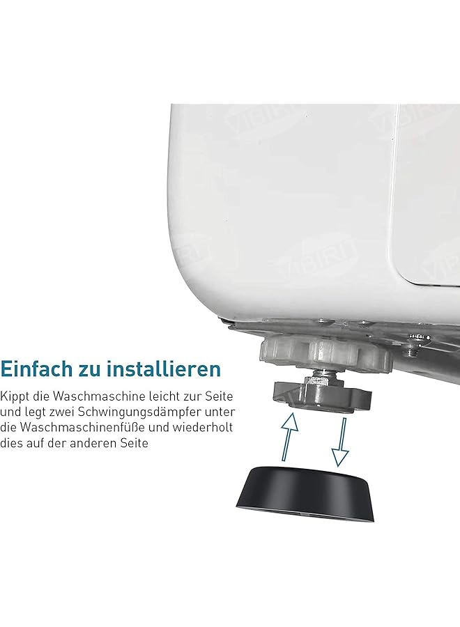 إيروريكس وسادة أقدام الغسالة، أقدام مطاطية مضادة للاهتزاز، لا تنزلق، واقي للأرضيات، ممتص للصدمات، وسادة أقدام الغسالة لمجفف الملابس والثلاجة وجهاز المشي والطاولة والكرسي - Image 5
