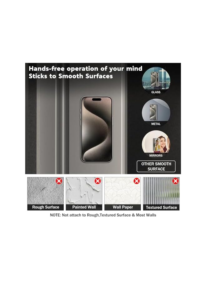 S-TOP Phone Grip For Magsafe, Magnetic Suction Cup Collapsible Holder Iphone 15 14 13 12, Silicone Stand Tiktok Videos And Selfies, Black - Image 3